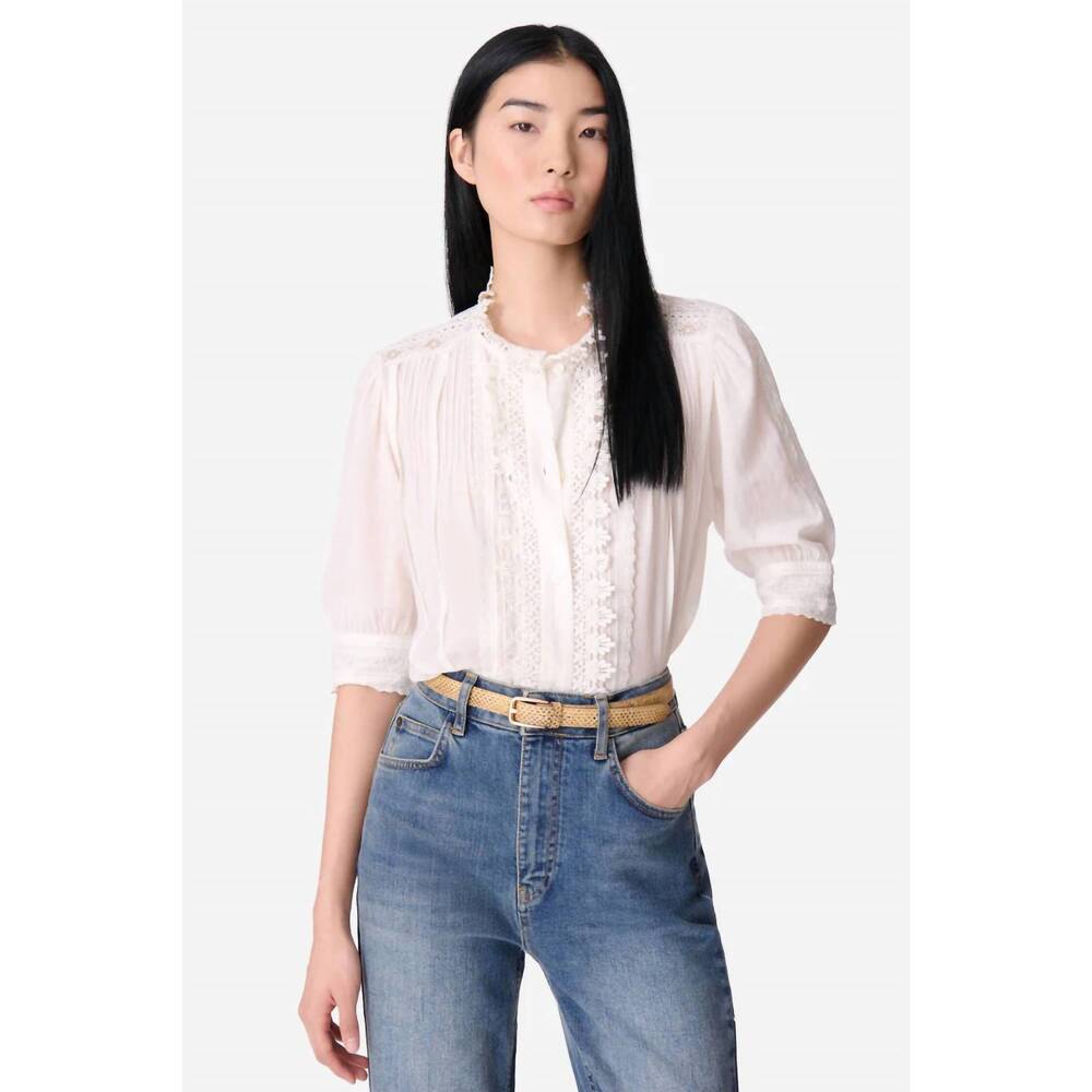 NEW VANESSABRUNO arseneneo lace blouse in blanc